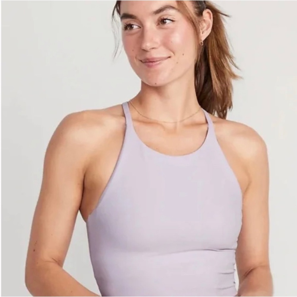 Old Navy Active Lilac PowerSoft Light Support Longline Bra - XXL